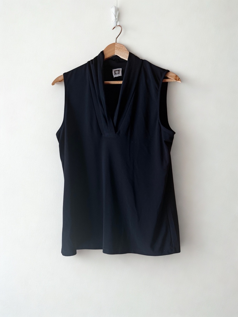 Sleeveless Black V-Neck Women's Top